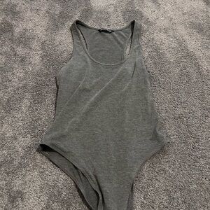 SHEIN Charcoal Gray Sleeveless Bodysuit
